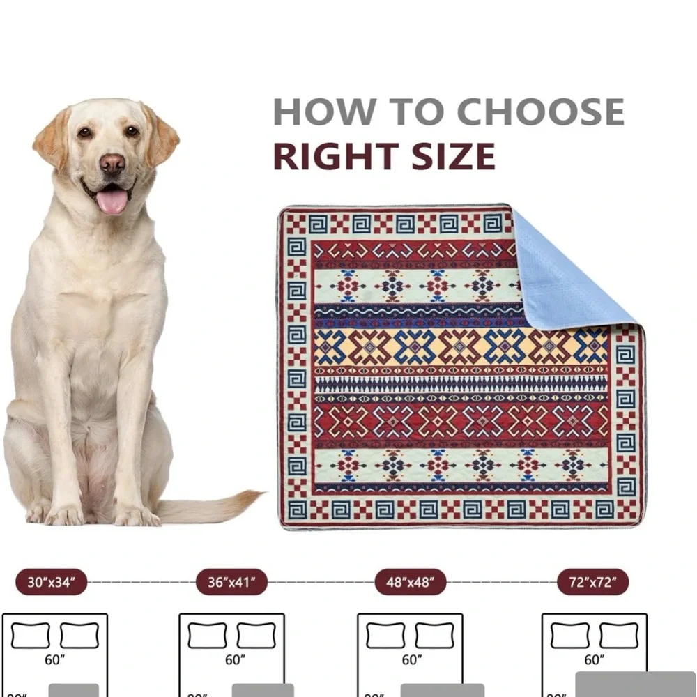 Geometric Pattern Washable Training Pee Pads - 2 Pack
